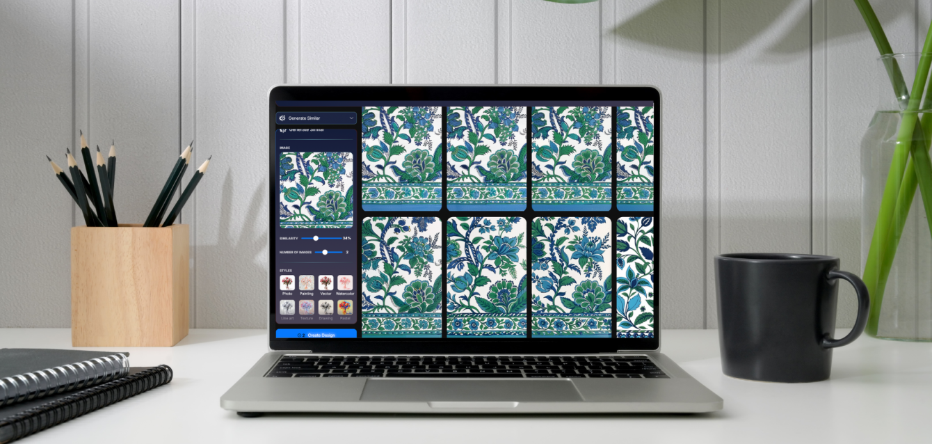 "seamless pattern", "generate similar designs", "tiling options", "half-drop tile", "mirror tile", "AI pattern generator"